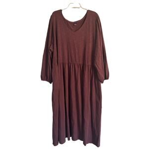 NWT Old Navy Plus Size Maroon Knit Dress 3/4 Sleeves V Neck Size 4X
